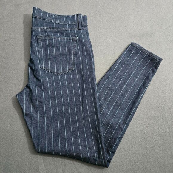 Ann Taylor Loft Size 12/31 Skinny Jeans Stretch Striped Modern - Picture 2 of 16